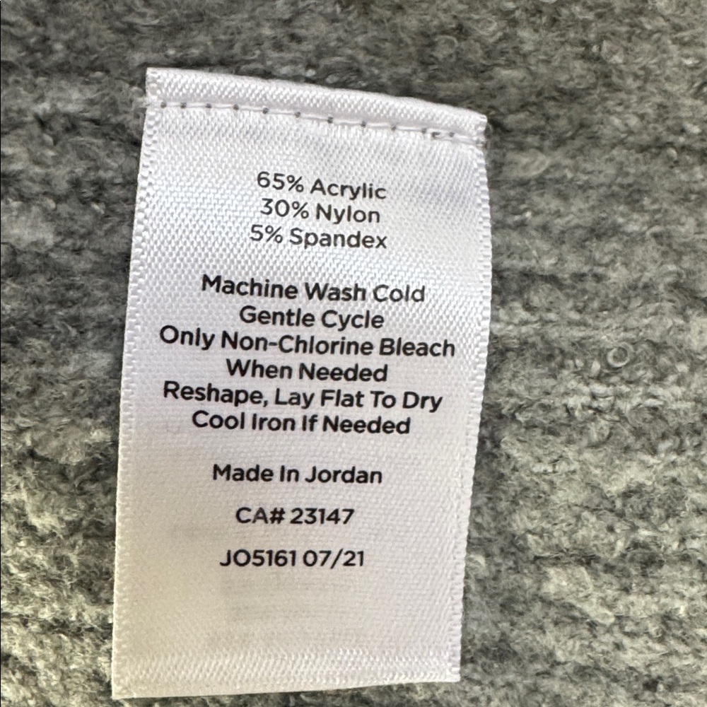 TALBOTS Gray Ribbed Button-Detail Sweater. - Picture 9 of 11